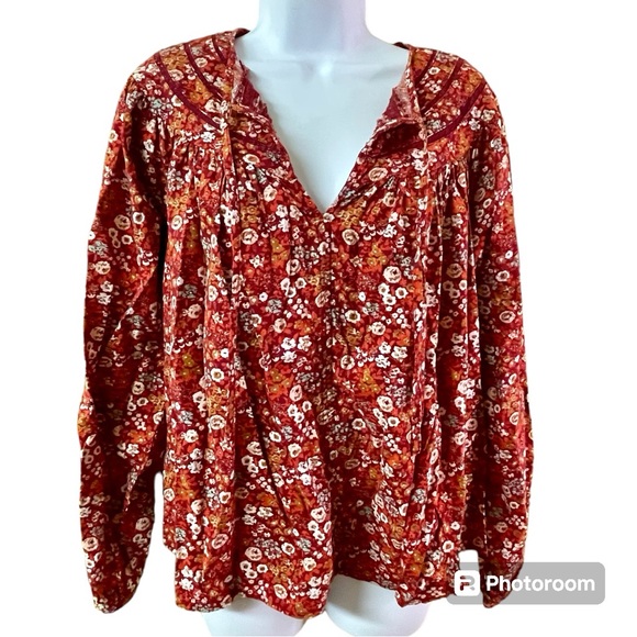 Red Autumnal Blouse - Picture 5 of 7